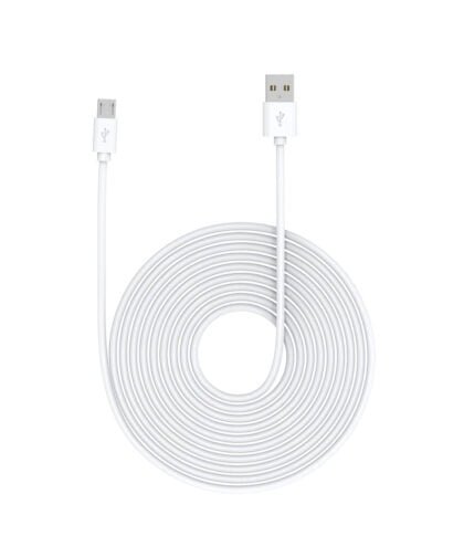 Cable micro usb blanco de 3 metros de largo